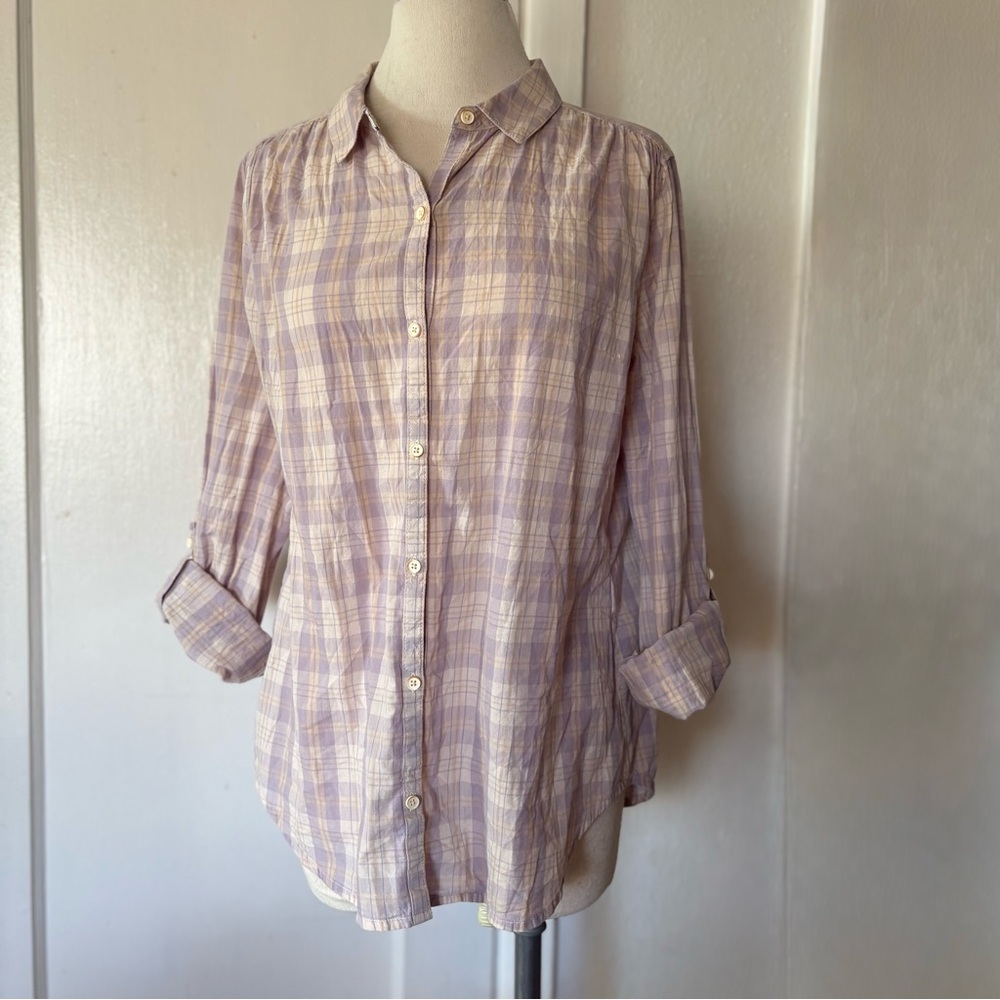 Isabella Sinclair x Anthropologie Women's  Lavender Plaid Shirt  -  Small